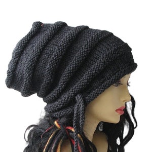 unisex woolen hat with drawstring a perfect fit for dreadlocks