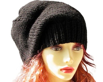oversized unisex slouchy beanie hand knit hat