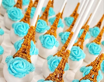 Eiffel Tower cake pops