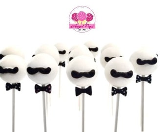 Mustache cake pops