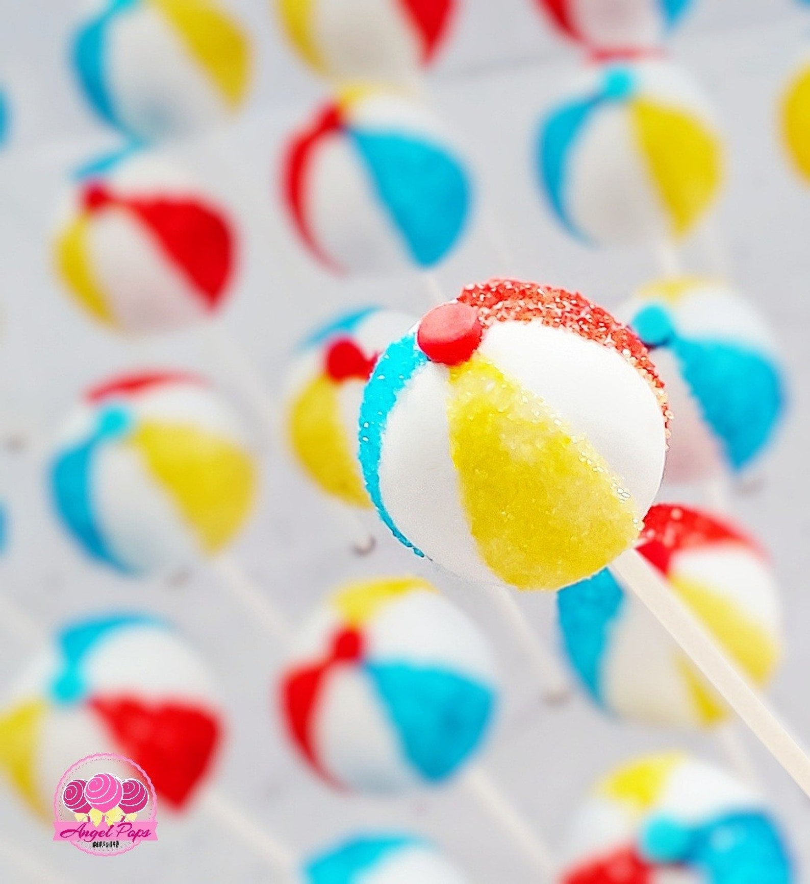 Beach Ball Cake Pops Etsy