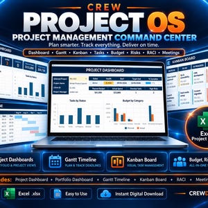 Può includere: Un sistema di gestione progetti digitale visualizzato su uno schermo di un portatile, con dashboard di progetto, cronoprogramma di Gantt e bacheca Kanban. L'interfaccia include grafici, elenchi di attività e strumenti di monitoraggio budget.