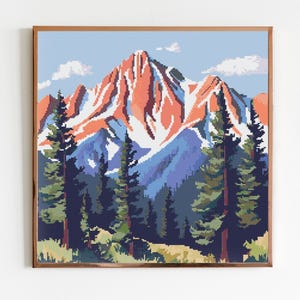 Colorado Mountains Kreuzstich nähen Stickmuster Instant Mountain X-Stitch Landschaft Cottagecore Handarbeit A