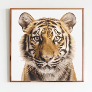 Tiger Kreuzstich Muster Nähen Stickerei DMC Wildtiere Afrika Tier Safari Dschungel Kinderzimmer Kunst Kunstwerk Minimal Löwe