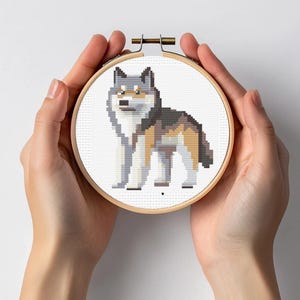Wolf Mini Cross Stitch Sewing Embroidery Pattern Wildlife Wildlife Gift Cute Nursery Artwork Art Bohemian Scandi Minimalist Animal Wild