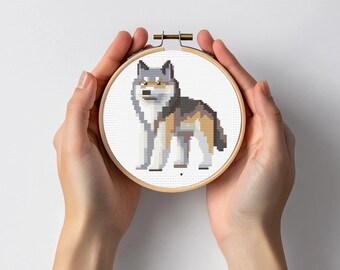 ウルフミニクロスステッチ縫製刺繍パターン野生動物野生動物ギフト