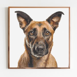 Brindle Belgian Malinois Cross Stitch Pattern Sewing Embroidery Wildlife Animal Nursery Artwork Scandi Doggo Dog Pet German Shepherd