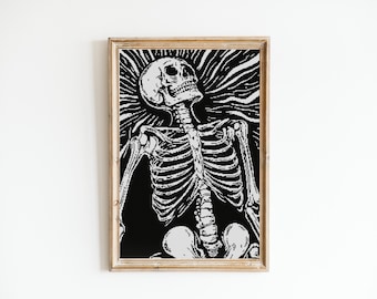 Tarot Skelett Kreuzstich Stickmuster Nähen Moderne Stickerei Instant Download Dark X-Stitch Cottagecore Witchy Witchcraft Geschenk für Goth