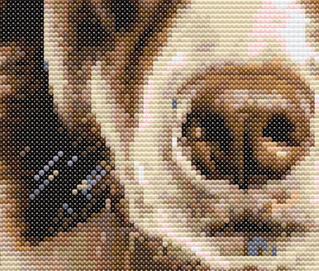 Brown Border Collie Cross Stitch Pattern Sewing Embroidery DMC Wildlife ...