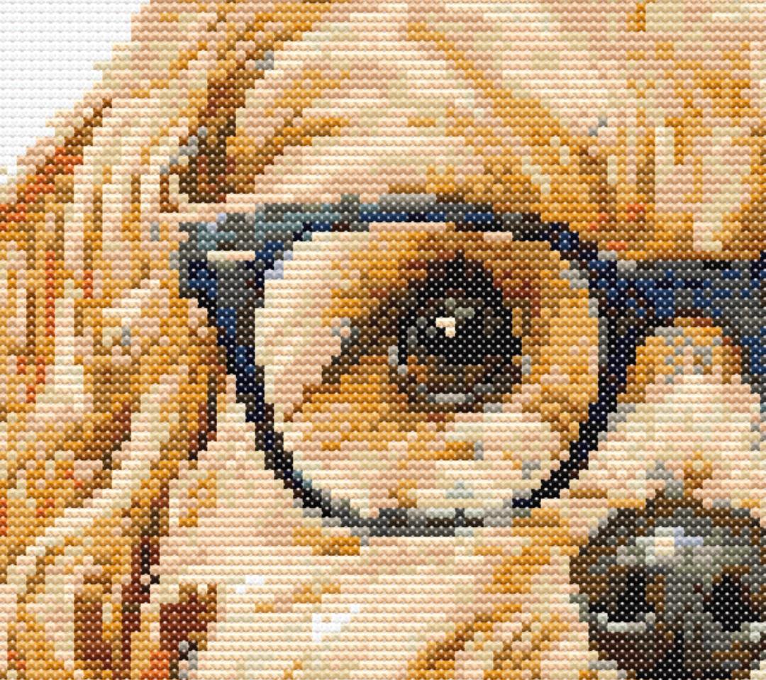 Cavapoo Wearing Glasses Dog Cross Stitch Pattern Sewing Embroidery DMC ...