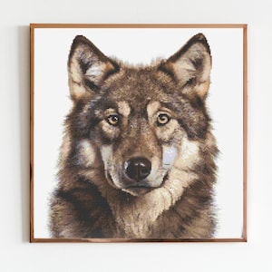 Wolf Cross Stitch Sewing Embroidery Pattern Wildlife Wildlife Gift Cute Nursery Artwork Art Bohemian Scandi Minimalist Animal Wild
