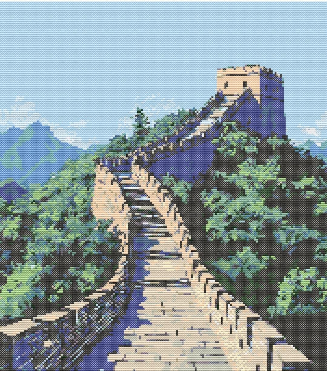 万里の長城 クロスステッチ 縫製 刺繍 パターン インスタント DMC