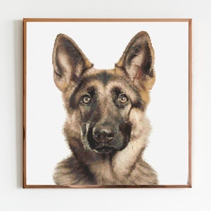 Alsatian Puppy Cross Stitch Pattern Sewing Embroidery DMC Wildlife Africa Animal Nursery Artwork Scandi Doggo Dog Pet German Shepherd