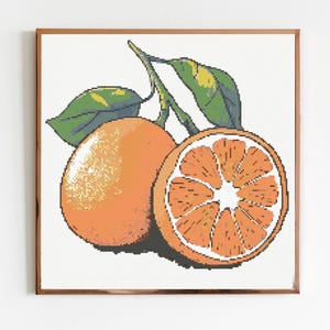 Orangen Blumen Kreuzstich Nähen Moderne Stickerei Muster DMC Download Blumenstrauß Anfänger