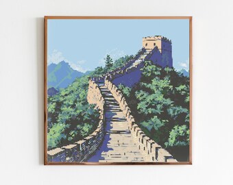 万里の長城 クロスステッチ 縫製 刺繍 パターン インスタント DMC