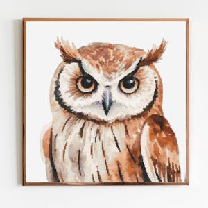Cute Owl Cross Stitch Sewing Embroidery Pattern Instant DMC Download Bird Farmyard Woodland Cottagecore Needlework