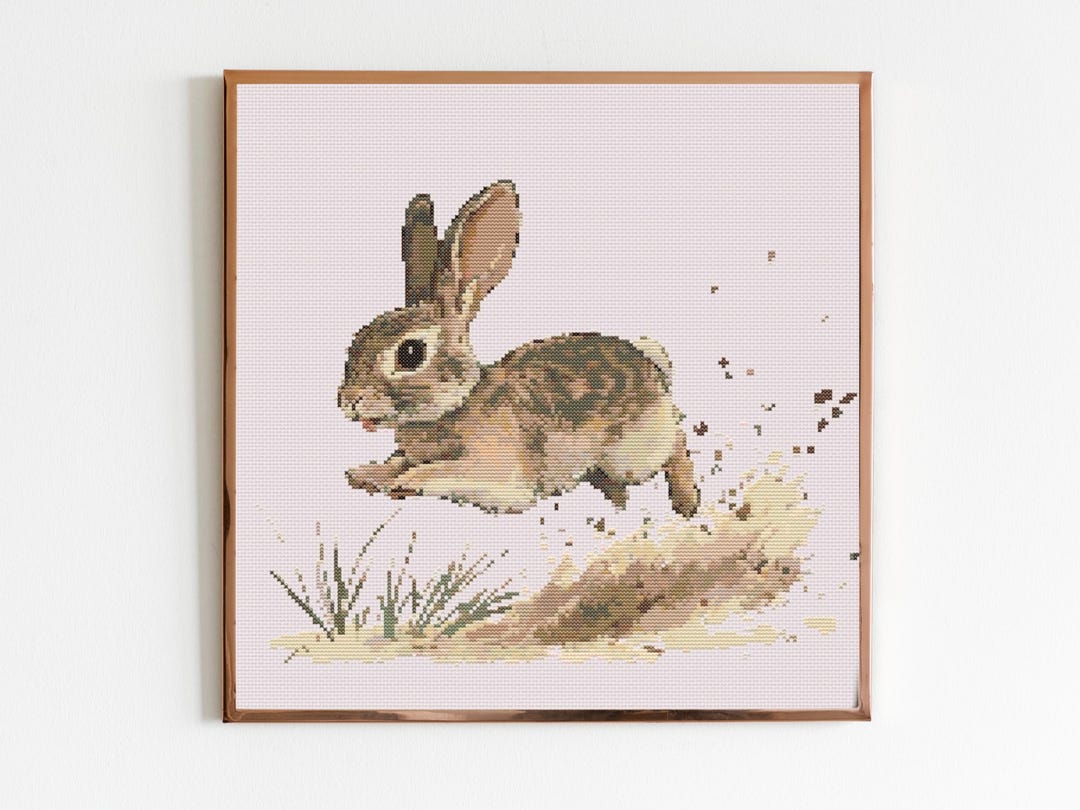 Bunny Rabbit Cross Stitch Sewing Embroidery Pattern Woodland Spring ...