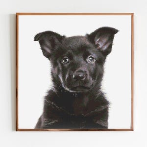 Alsatian Puppy Cross Stitch Pattern Sewing Embroidery DMC Wildlife Africa Animal Nursery Artwork Scandi Doggo Dog Pet German Shepherd