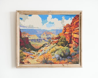 Grand Canyon National Park Cross Stitch Sewing Embroidery Pattern Instant DMC Download X-Stitch Landscape Cottagecore Needlework