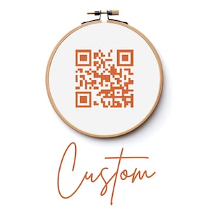 Aangepaste QR-code kruissteekpatroon PDF-download Visitekaartje Huwelijksverjaardag Cadeau-idee Leuke grappige Snarky Save the Date-idee Verjaardag