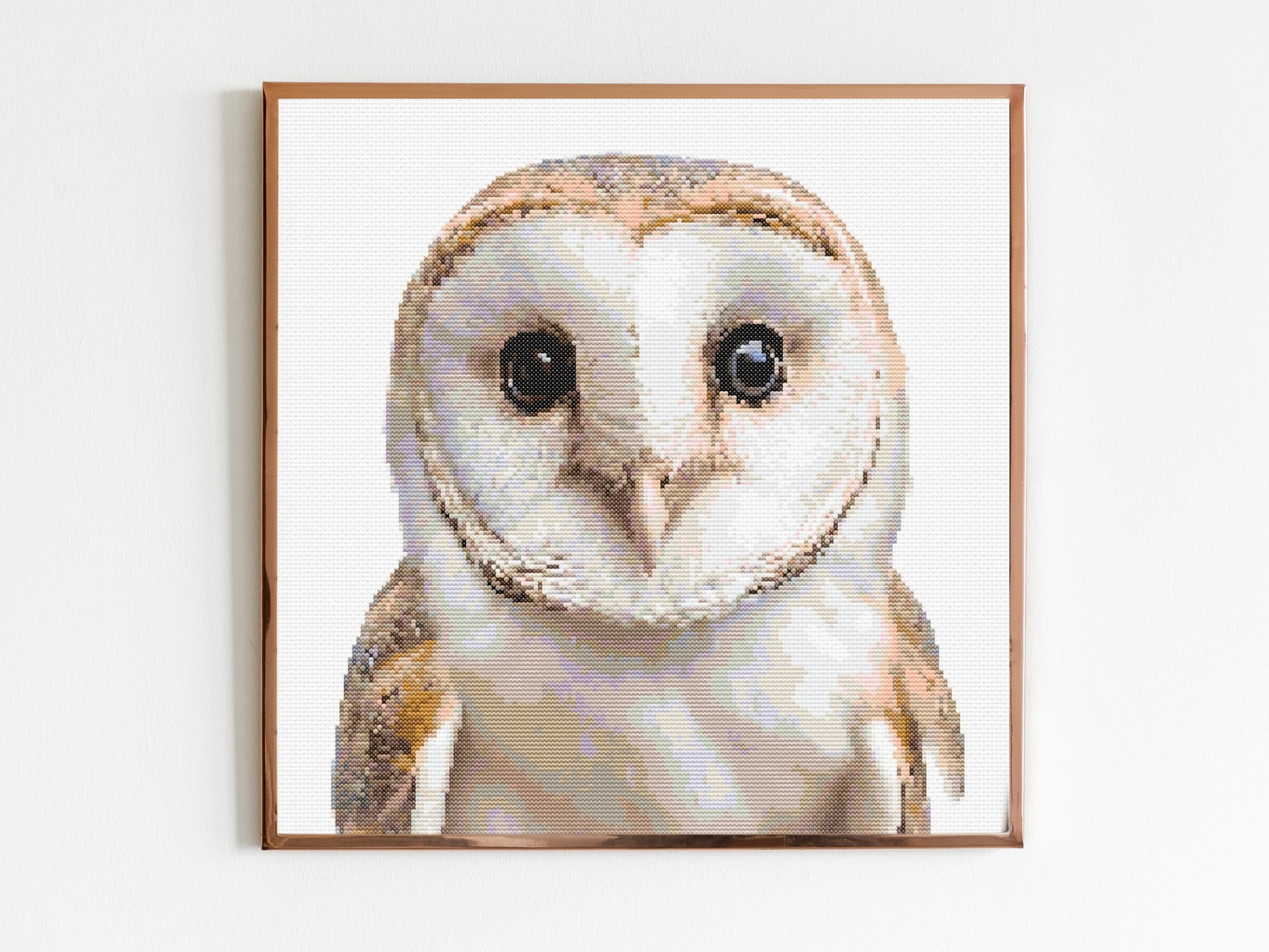 Barn Owl Cross Stitch Sewing Embroidery Pattern Instant DMC Download Bird Farmyard Woodland Nursery 