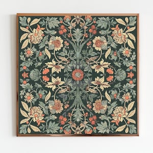 Botanische Mid Century Kreuzstich Nähen Moderne Stickerei Muster DMC Klassische Kunstwerk Handarbeit Stickerei Cottagecore Floral