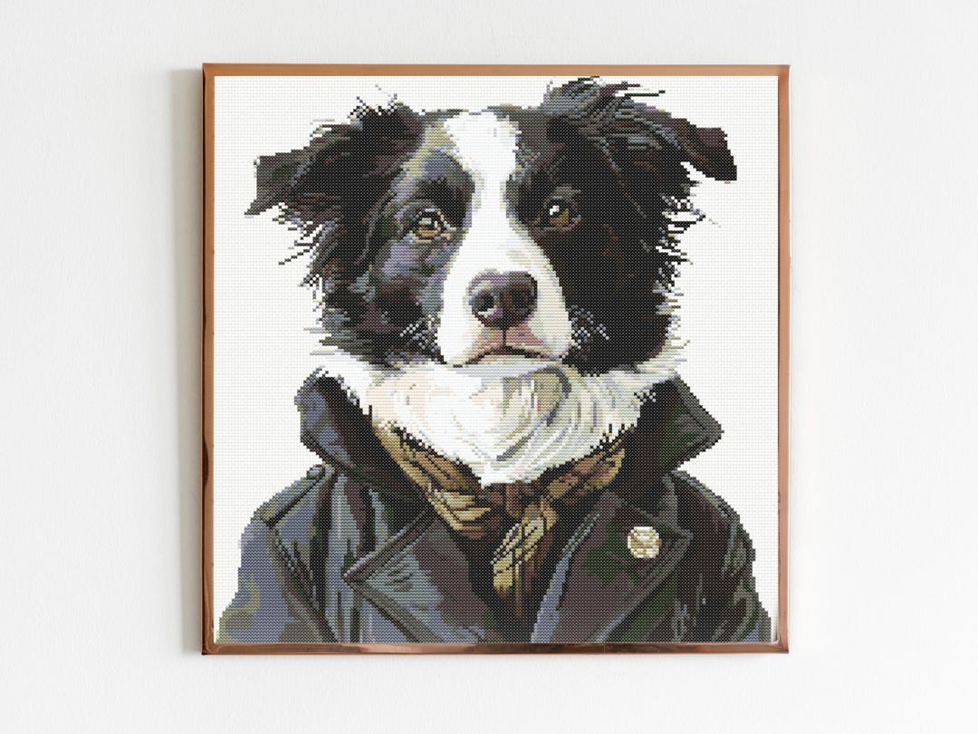 Border Collie Dog Cross Stitch Pattern Sewing Embroidery DMC Sheepdog ...