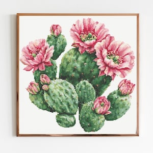 Blumen Kaktus Kreuzstich nähen Stickerei Muster Instant DMC Download X-Stitch Landschaft Cottagecore Nadeln Arizona Botanical Cute
