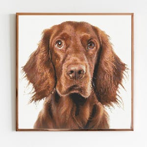 Red Setter Dog Cross Stitch Pattern Sewing Embroidery DMC Wildlife Africa Australia Nursery Artwork Scandi Doggo Minimal Dog Pet Gift