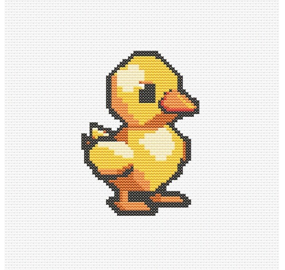 かわいいアヒルの子クロスステッチ縫製刺繍パターンインスタントDMC