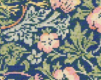 ウィリアムモリス いちご泥棒 クロスステッチ 裁縫 モダン刺繍パターン