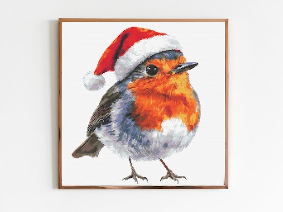 クリスマスロビンクロスステッチ縫製刺繍パターンインスタントDMC鳥