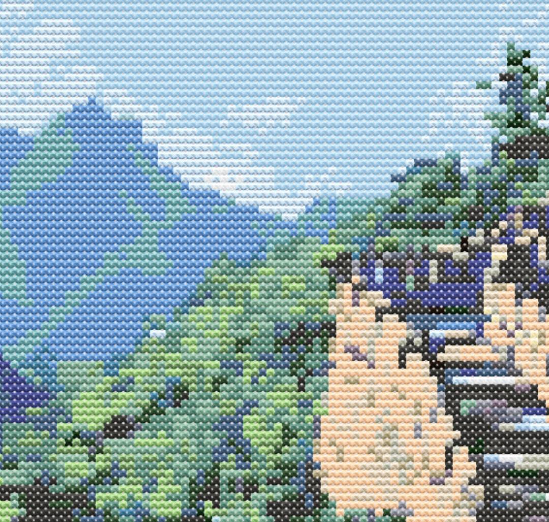 万里の長城 クロスステッチ 縫製 刺繍 パターン インスタント DMC