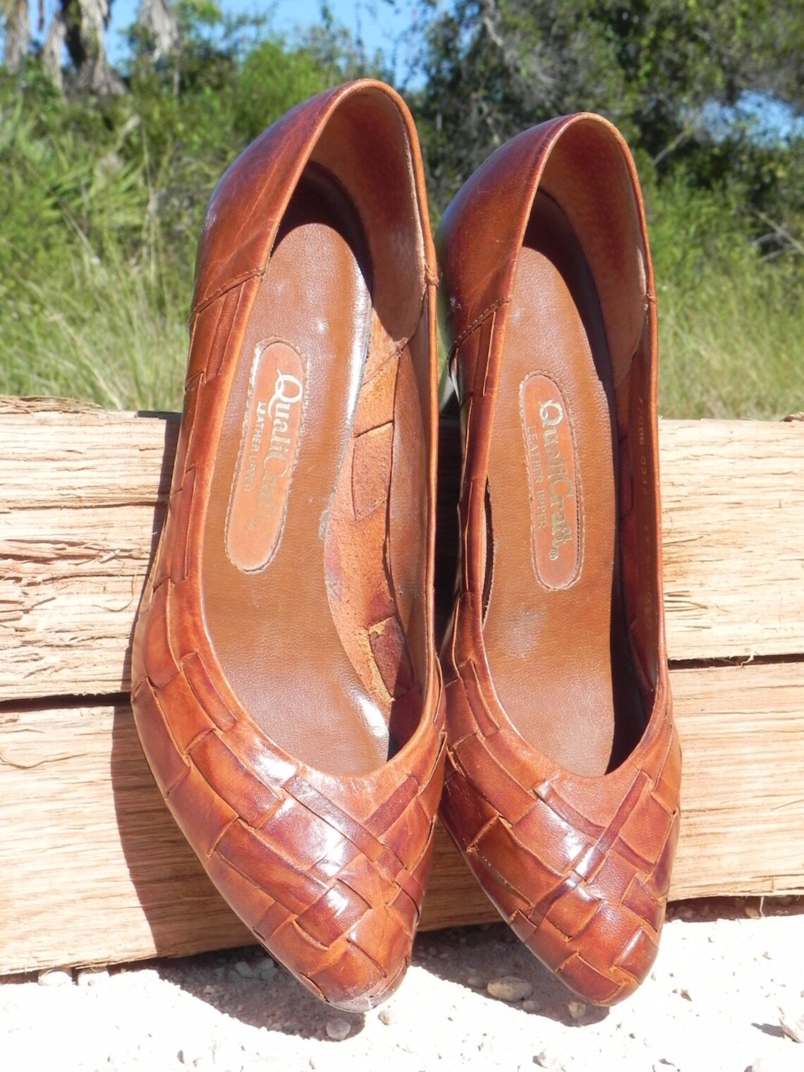 basket weave pumps