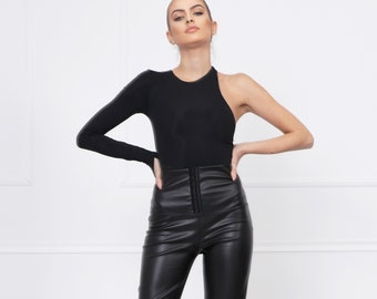 Women’s pants/ Black Sexy Tight High-waisted Corset Long Evening Night out Slimming Pants