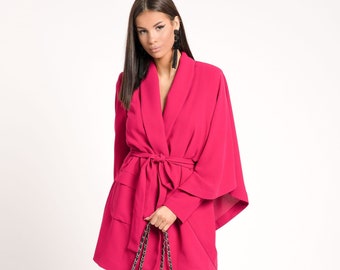 Blazer Dress By Caramella Fashion, Hot Pink Dress, Wrap Dress, Sexy Mini Dress, Spring Clothing, Formal Dress, Elegant Dress,Womens Clothing