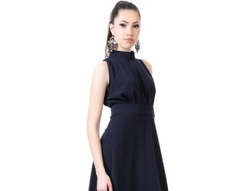 Luxury Designer Dark Blue Long Dress by Caramella Fashion - 012265