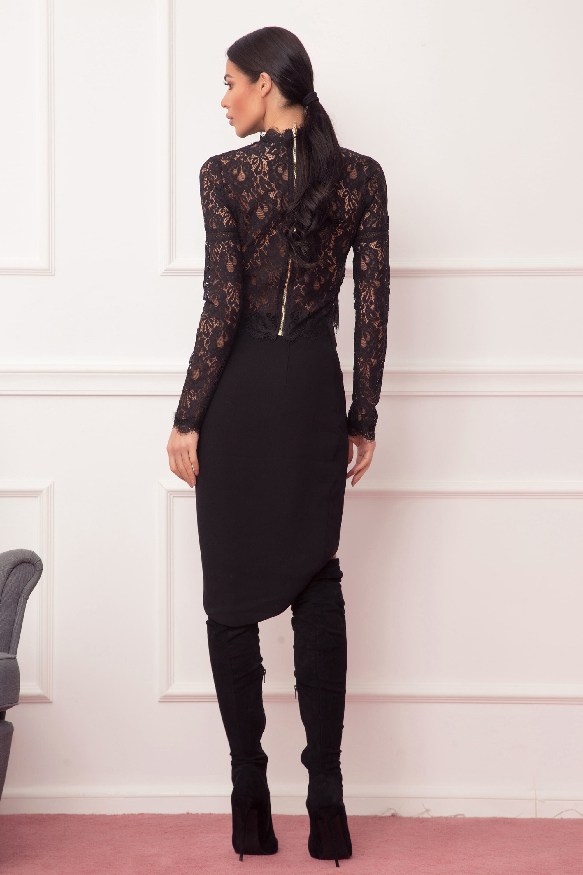 Adult Wrap Skirt - Black Abstract main image 1
