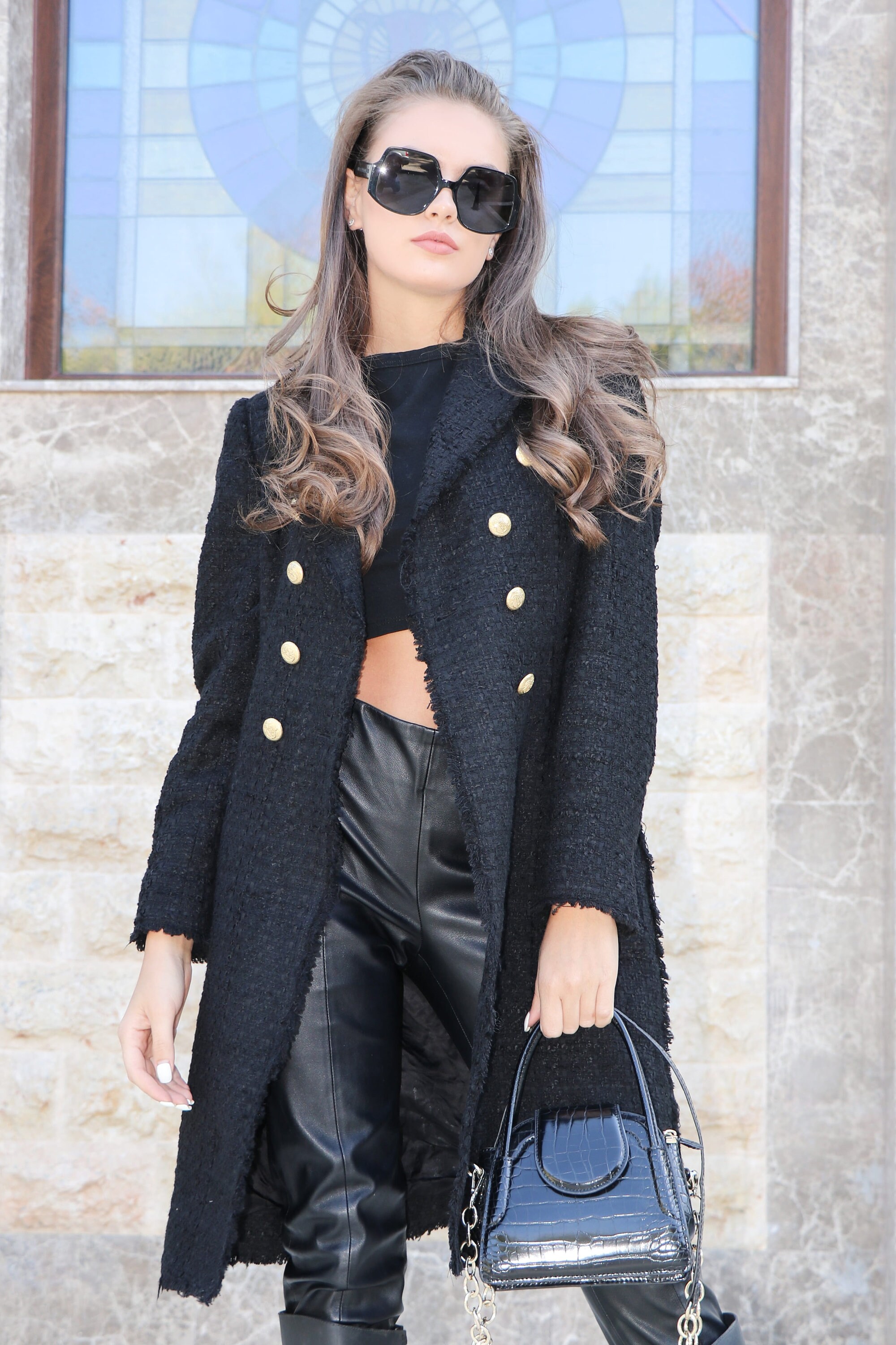 ムートン・ファーコート GENERAL IDEA Two-way zipper boucle fur jacket BLACK WBD4L075 OPEN YY Faux Fur Reversible Jacket (Black) – CNCPTS