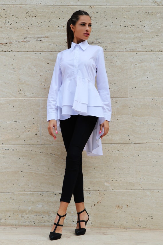 PEPLUM LONG SLEEVE TEE　38　ホワイト long sleeve peplum top sold on Temu United States