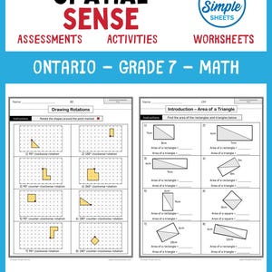 Grade 7 Ontario Math Spatial Sense Unit | Printable Worksheets & Google Slides
