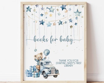 Teddy Bear Baby Shower Bring a Book Sign Books for Baby Sign Baby Shower Sign Books for Baby Instant Download As Is 0100