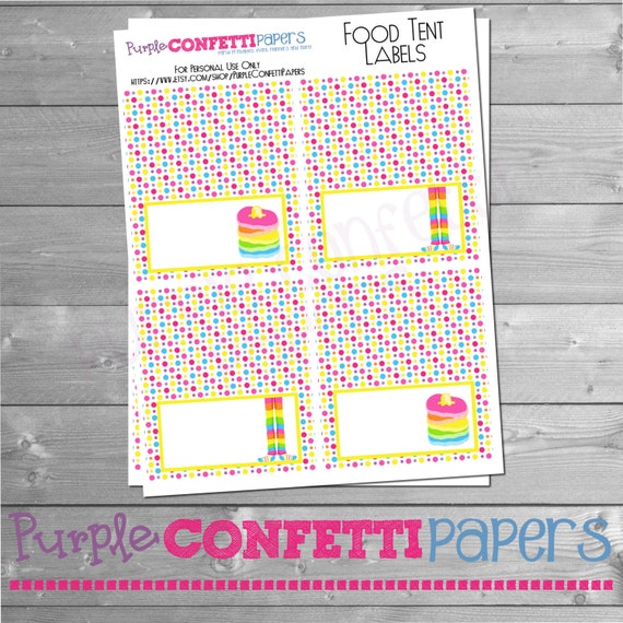 Pancakes and Pajamas Food Tent Labels, Seating Cards, Polka Dots, Printable, Pancakes and PJs, Slumber Party, Sleep Over, INSTANT DOWNLOAD Il_570xn