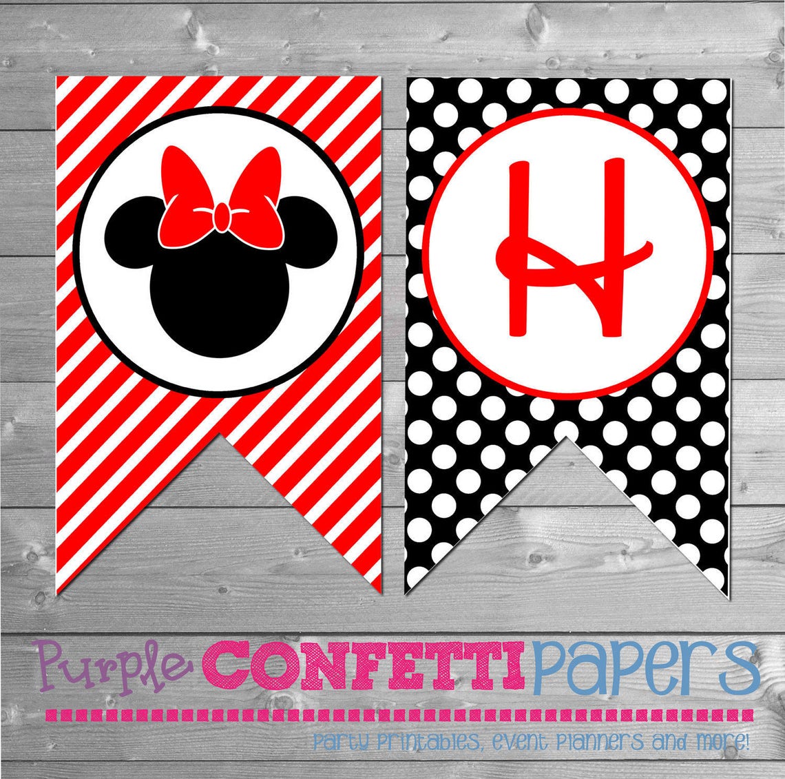 Minnie Mouse Birthday Banner, Minnie Birthday Banner, Printable Minnie ...
