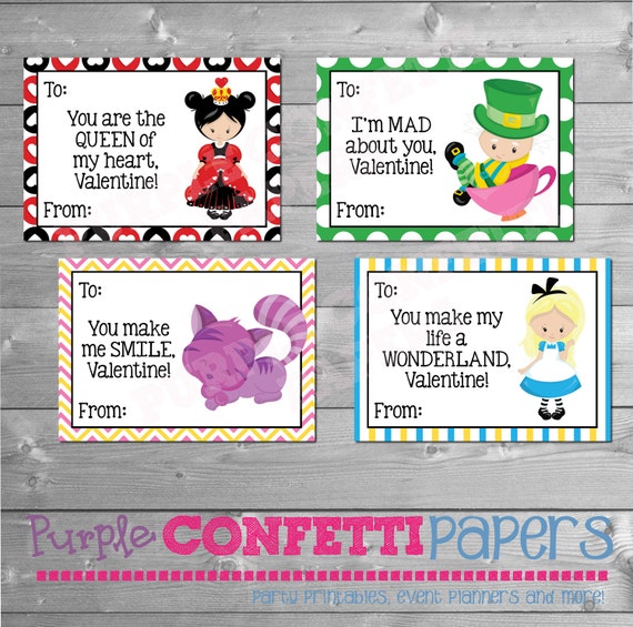 Alice In Wonderland Valentine s Day Cards Printable Alice In Wonderland Valentine s Day Cards