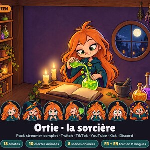 PACK TWITCH HALLOWEEN Sorcière - Emotes, Badges, Overlays, Alertes et +
