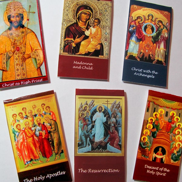 6 6 Bookmarks - Magnet Bookmarks - Greek Icons, Religious series, 6 in ea packet, magnetic, Jesus BO-08
