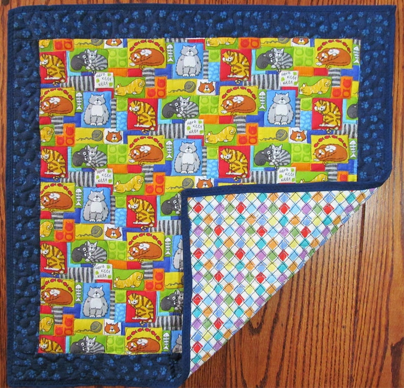 Cat Bedding Cat Quilt Cat Bed Cat Blanket Kitty Quilt Etsy