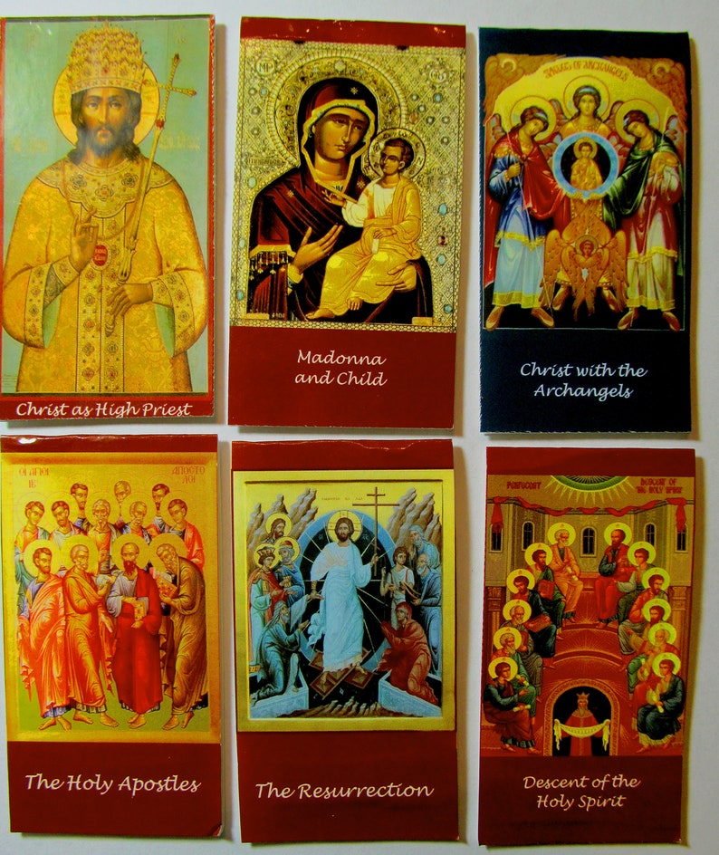 Religious Icon Card 6 Bookmarks - Magnet Bookmarks - Greek Icons, Religious Series, 6 in Ea ...