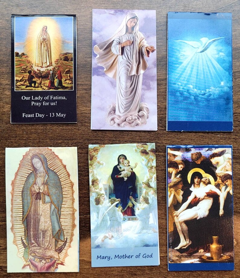 6 Bookmarks - Magnet Bookmarks of the Religious series (BO-04) 6 in ea packet, magnetic, Bookmark,Blessed Virgin Mary image 5